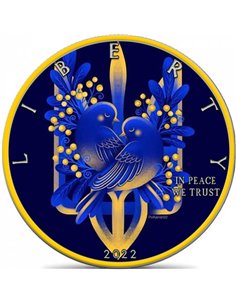 IN PEACE WE TRUST Ukraine Liberty 1 Oz Silver Coin 1$ USA 2022